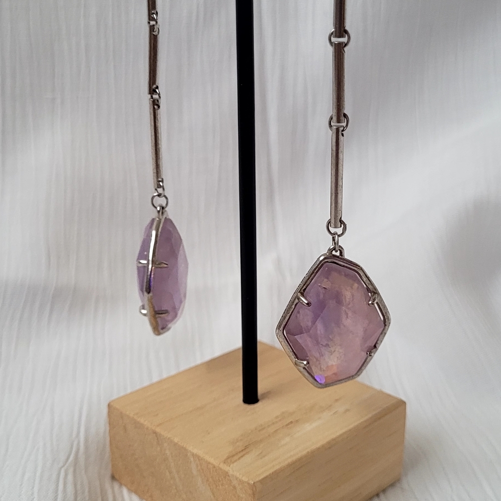 Kendra Scott (Charmian) Amethyst Dichroic Glass Statement Earrings